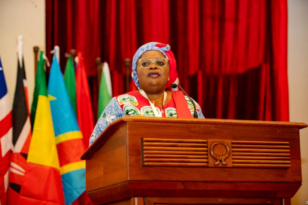 Prof. Theresia Nkuo-Akenji, the RUFORUM Board Chair and Vice Chancellor University of Bamenda. 19th RUFORUM Annual General Meeting, 28th October to 2nd November 2023, Yaoundé, Cameroon.