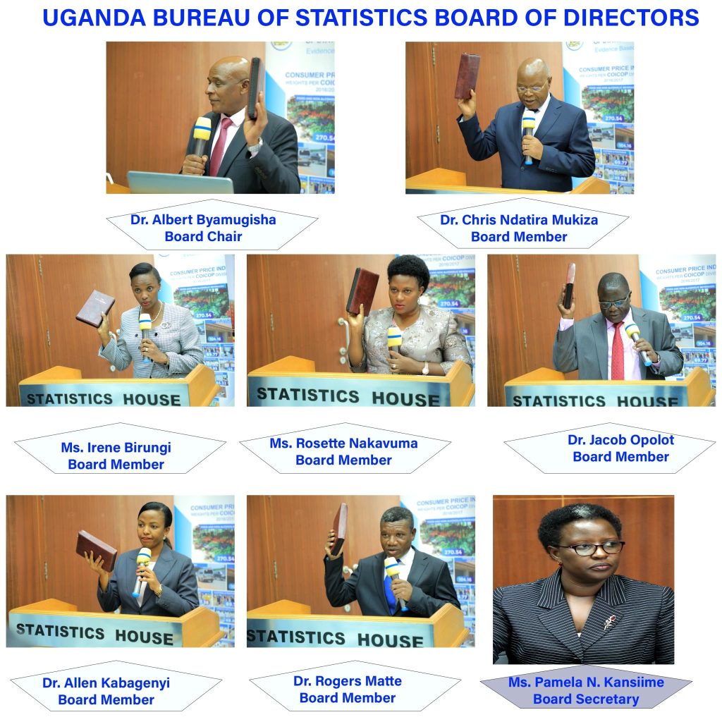 The Uganda Bureau of Statistics Board of Directors. Photo credit: Twitter/@StatisticsUg