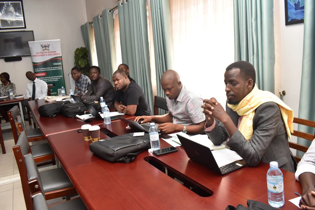 Some of the students on the soybean breeding programme. Africa Soybean Breeders Meeting, 28th November to 1st December 2023, Makerere University, MUARIK, Kampala Uganda, East Africa.