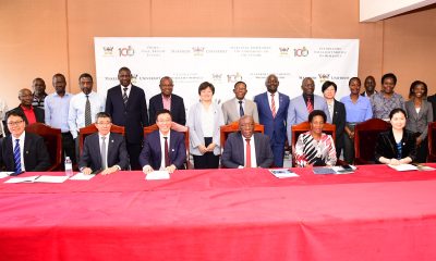 Seated Left to Right: Prof. Si Wei, Prof. Li Xiaoyun, President CAU-Prof. Sun Qixin, Ag. Vice Chancellor-Prof. Henry Alinaitwe, Principal CAES-Prof. Gorettie Nabanoga and Ms. Tang Ying with members of Management, the visiting delegation and other officials after the meeting on 24th November 2023.