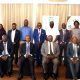 Panelists and research fellows in group photo with the centre Director and the Principal CoBAMS after the IGE Policy Dialogue on 20th December 2023 in Kampala. Sheraton Hotel, Uganda.