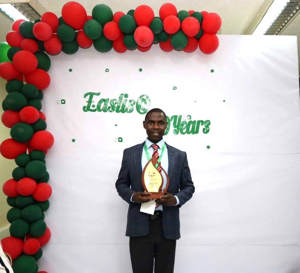 EASLIS Rising Star Geoffrey Magimbi. EASLIS@60 Luncheon, 10th November 2023, Big Lab 2, Block B, College of Computing and Information Sciences (CoCIS), Makerere University, Kampala Uganda, East Africa.