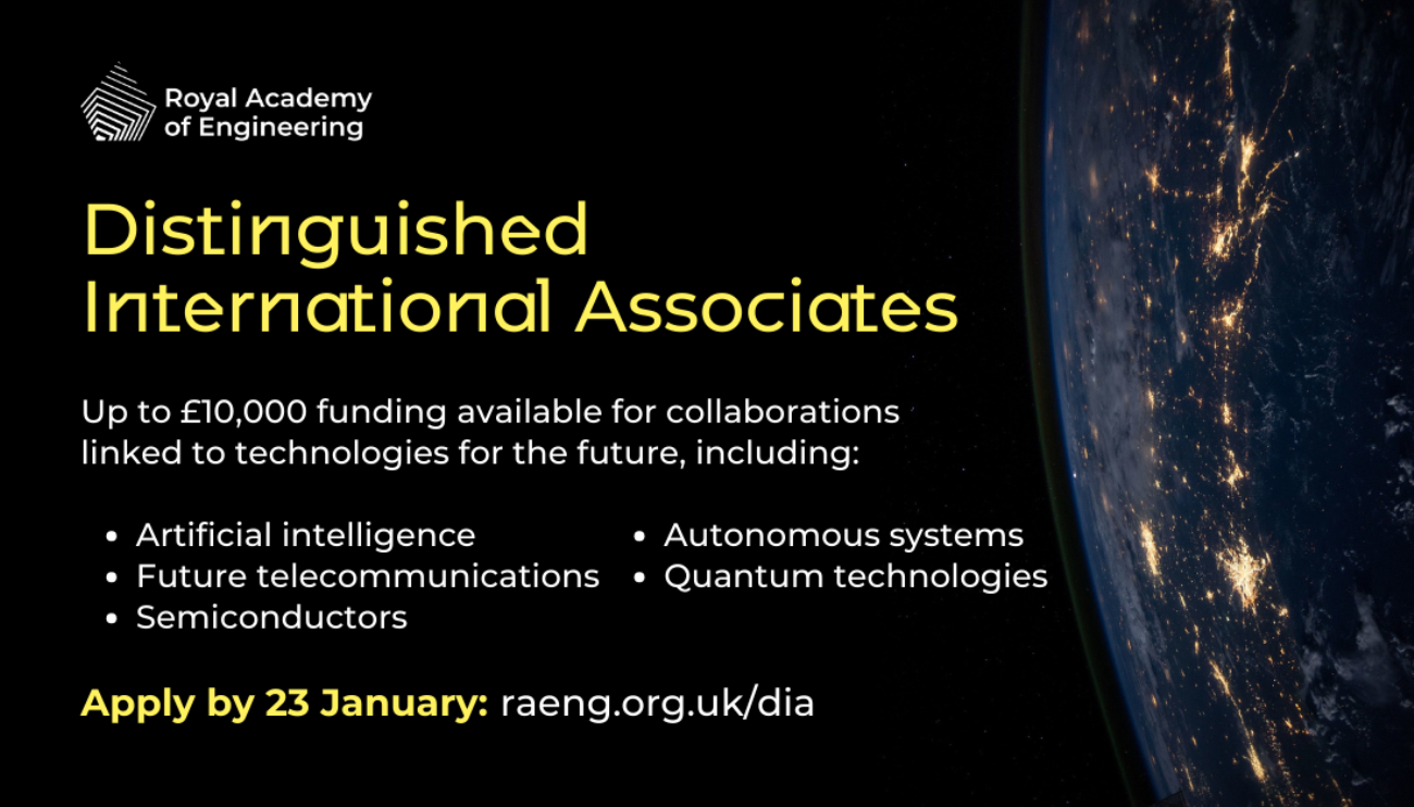 Funding for international research - Royal Academy of Engineering.