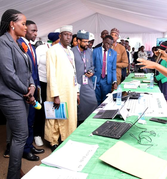 Dr. Nakibuule Rose from CoCIS (Right) talks to the delegates about the E-health system-Mobile data collector during their tour of Mak-RIF projects. Visit by 27th CSPOC Delegates to Makerere University, Kampala Uganda, East Africa on 5th January 2024.