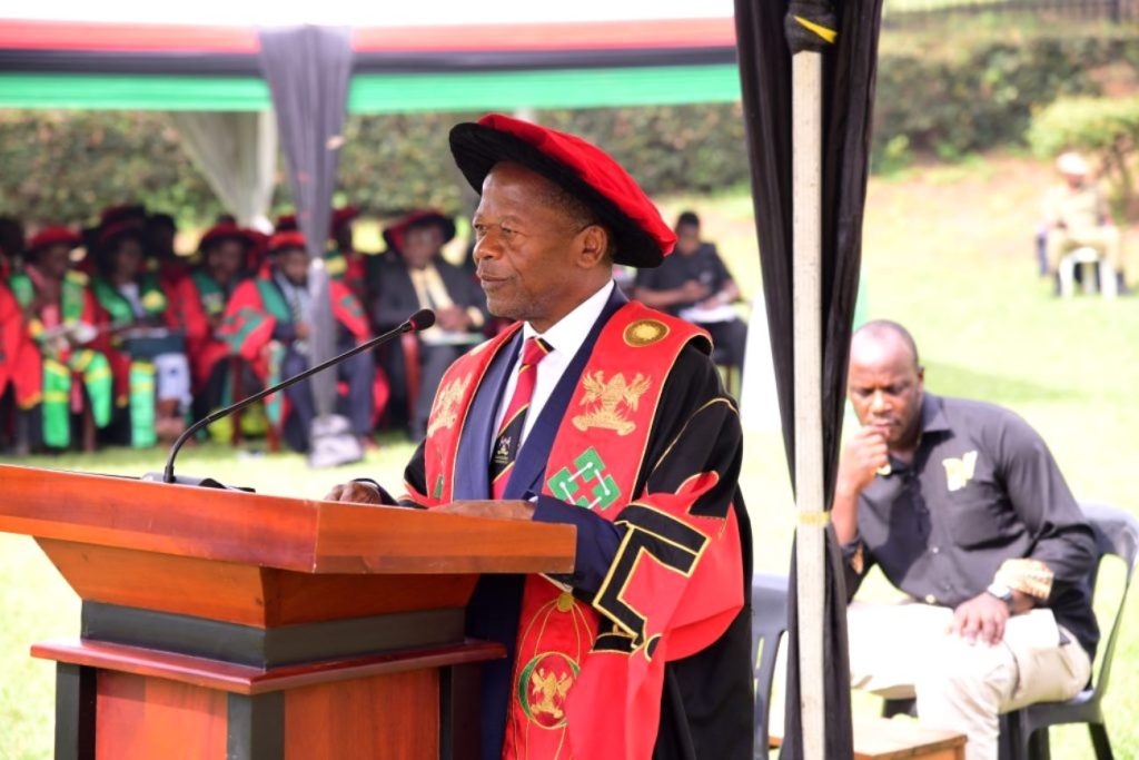 The Minister of State for Higher Education, Hon. Dr. J.C. Muyingo represented the Minister of Education and Sports, Hon. Janet Kataaha Museveni. 74th Graduation Ceremony, Day 1, 29th January 2024, Freedom Square, Makerere University, Kampala Uganda, East Africa.