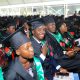 Some of the Bachelors graduates from CAES at the 74th graduation ceremony. 74th Graduation Ceremony, Day 2, 30th January 2024, Collge of Agricultural and Environmental Sciences (CAES), Freedom Square, Makerere University, Kampala Uganda, East Africa.