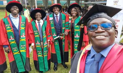 CAES faculty cheering on the PhD graduates during the 74th graduation ceremony. 74th Graduation Ceremony, Day 2, 30th January 2024, Collge of Agricultural and Environmental Sciences (CAES), Freedom Square, Makerere University, Kampala Uganda, East Africa.