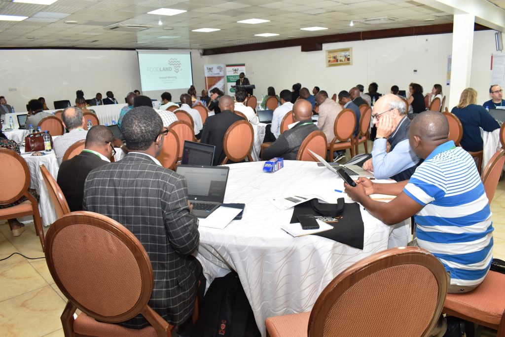 Participants at the FoodLAND Project 4th Annual Meeting in Kampala. FoodLAND Project 4th Annual Meeting, 18th-20th January 2024, Hotel Africana, Kampala Uganda, East Africa.