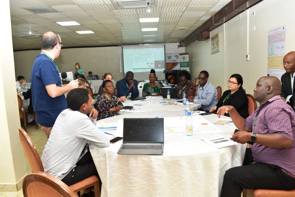 Participants in focused group discussions. FoodLAND Project 4th Annual Meeting, 18th-20th January 2024, Hotel Africana, Kampala Uganda, East Africa.