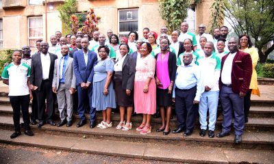 Prof. Anthony Muwagga Mugagga, Prof. Eddy J. Walakira and Prof. Paul Muyinda Birevu with participants at the launch. Launch of Comprehensive Evaluation of Blended Learning (CEBL) Phase 2 for Graduate Students funded by Mak-RIF on 13th January 2023, AVU Conference Room, CEES, Makerere University, Kampala Uganda, East Africa.