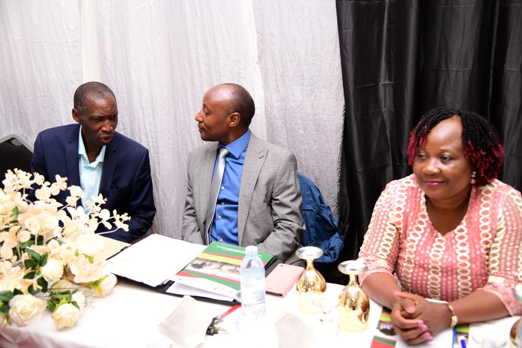 Left to Right: Prof. Anthony Muwagga Mugagga, Prof. Eddy J. Walakira and Dr. Harriet Nabushawo at the launch. Launch of Comprehensive Evaluation of Blended Learning (CEBL) Phase 2 for Graduate Students funded by Mak-RIF on 13th January 2023, AVU Conference Room, CEES, Makerere University, Kampala Uganda, East Africa.