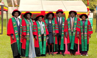 PhD Graduands from CoVAB pose for the camera in the Freedom Square on Day 3 of the 74th Graduation Ceremony. 74th Graduation Ceremony, Day 3, 31st January 2024, Freedom Square, Makerere University, Kampala Uganda, East Africa.