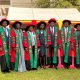 PhD Graduands from CoVAB pose for the camera in the Freedom Square on Day 3 of the 74th Graduation Ceremony. 74th Graduation Ceremony, Day 3, 31st January 2024, Freedom Square, Makerere University, Kampala Uganda, East Africa.