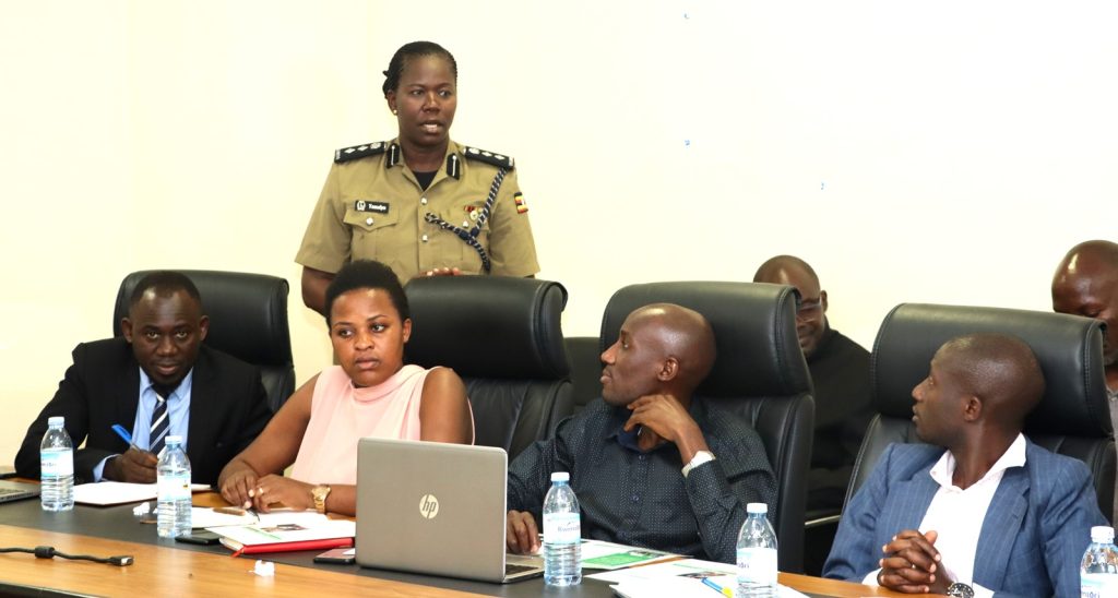 An Environmental Police Officer participates during the meeting. Makerere University EfD Centre Nepal Community Forest Management Visit Lessons Dissemination, Ministry of Water and Environment, Luzira, Kampala Uganda, East Africa.