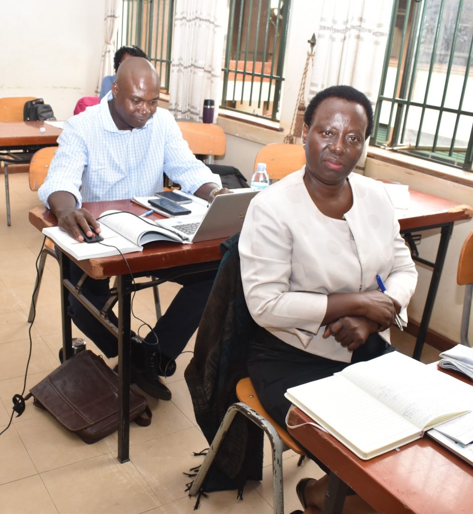 Dr Hedwig Acham and Dr Robert Fungo at the training. Training by FAO of staff and students on Integrated Food Security Phase Classification for Acute Malnutrition (IPC-AMN), School of Food Technology, Nutrition and Bio-systems Engineering (SFTNB), College of Agricultural and Environmental Sciences (CAES), Makerere University, Kampala Uganda, East Africa.