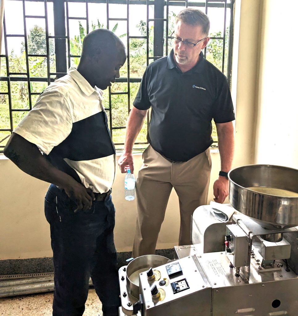 Participants view processing equipment. School of Food Technology, Nutrition and Bioengineering, CAES, Makerere University, Kampala Uganda, East Africa.