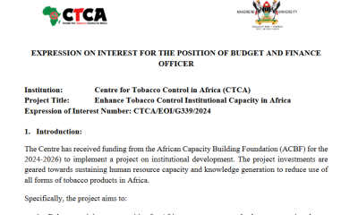 The Budget and Finance Officer will report Chief Operation Officer/Centre Manager. The applicant should have no relationship with Tobacco Industry and will be required to declare Conflict of Interest (DoI). Centre for Tobacco Control in Africa (CTCA), School of Public Health, College of Health Sciences, Makerere University, Kampala Uganda, East Africa.