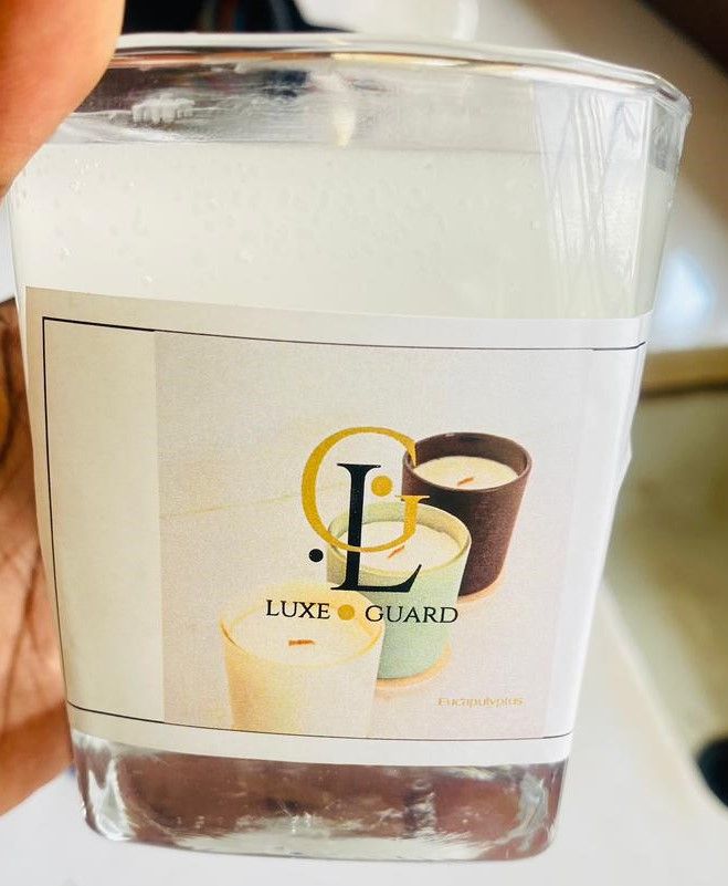 Luxe Guard Scented Candles. Products from Dr. Alice Nabatanzi's 2024 Biotechnology Product Development Class, Department of Plant Sciences, Microbiology and Biotechnology, School of Bio-sciences, College of Natural Sciences (CoNAS), Makerere University, Kampala Uganda, East Africa.
