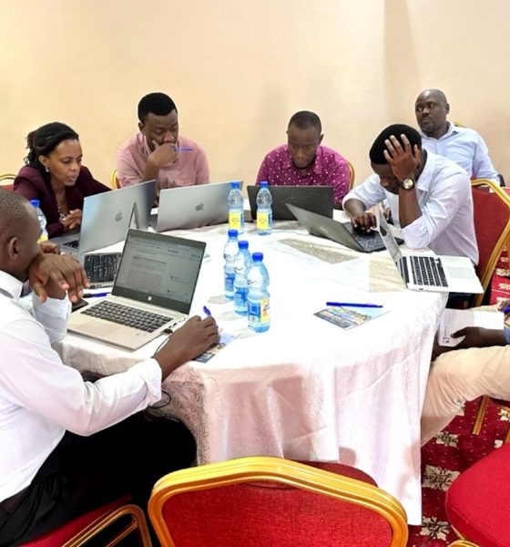 A team documenting the background and other governance structure requirements in the EMR Implementation Guidelines during the stakeholder workshop held from 26th February to 1st March 2024. Makerere University School of Public Health (MakSPH), METS Program, Kampala Uganda, East Africa.