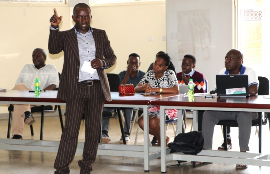Dr. Herbert Mukiibi shares his innovations experiences in the field and how he became an employer. Career Guidance Session for Finalists, 5th April 2024, the Centre for Biosecurity and Global Health (CEBIGH), College of Veterinary Medicine, Animal Resources and Biosecurity (CoVAB), Makerere University, Kampala Uganda, East Africa.