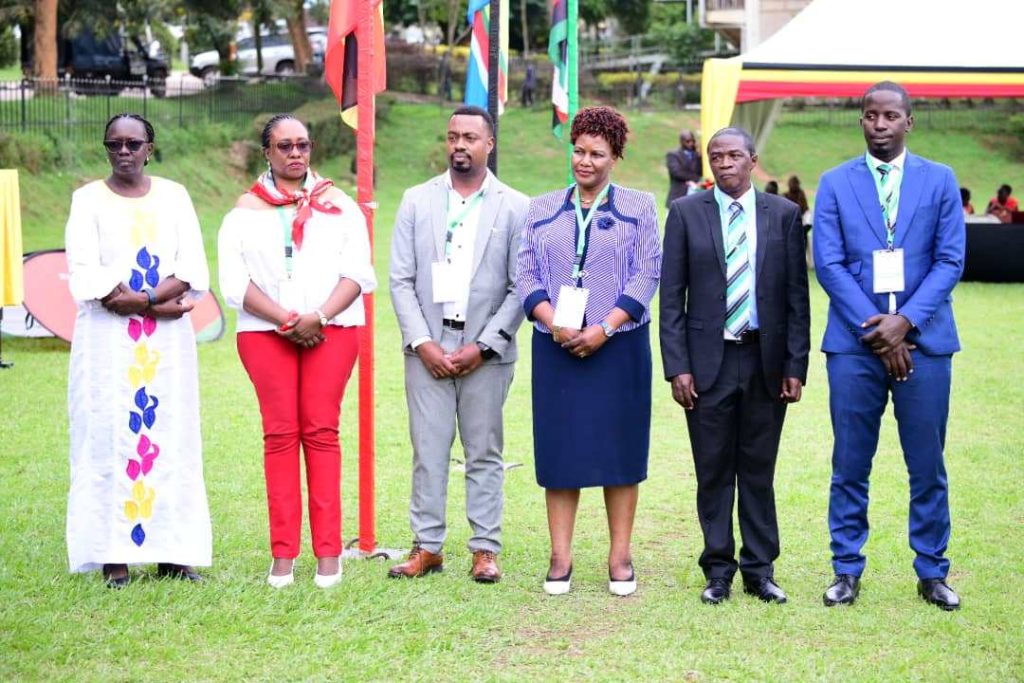 Some of the members of the DARP Project Team from Left to Right: Prof. Betty Ezati, Ms. Ruth Iteu Eyoku, Mr. Joshua Muhumuza, Dr. Joyce Bukirwa, Dr. David Luyombya and Mr. Juma Katongole. Launch of the Digitalization of Academic Records and Processes (DARP) project by the Minister of Education and Sports, Hon. Janet Kataaha Museveni represented by the State Minister for Higher Education, Hon. John C. Muyingo, 19th April 2024, Freedom Square, Makerere University, Kampala Uganda.