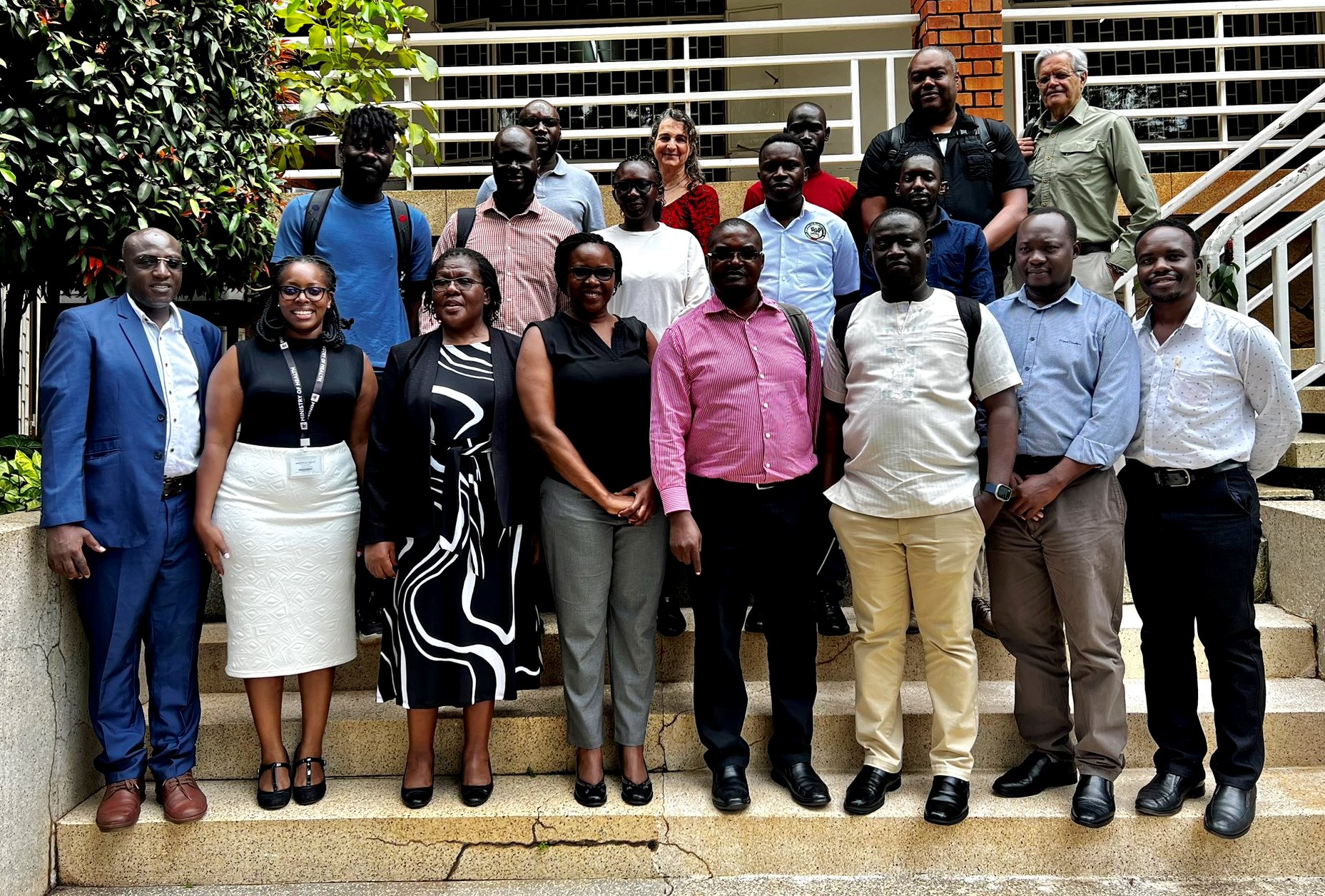 MOH, UNIPH, Reach out Mbuya, CDC-Uganda and CDC Foundation representatives pose for a photo with METS staff after a collaboration meeting held on 16th April 2024 at the Program offices. Makerere University School of Public Health, METS Program Offices, Plot 20A, Kawalya Kaggwa Close, Kololo, Kampala Uganda, East Africa.