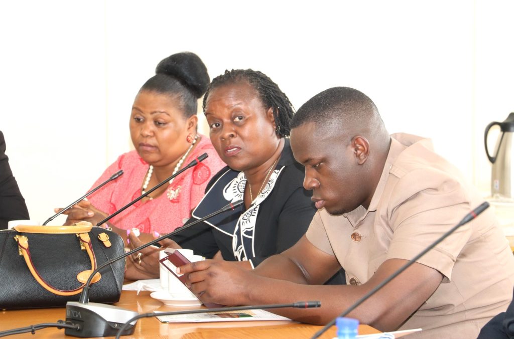 Hon. Clare Mugumya (Center) speaking during the meeting. Makerere University Centre for Environment for Development Initiative (EfD-Mak Center) takes research findings to Parliament: Advocates for Regulatory and Policy Framework to Support Transition to Clean Energy for Households, 3rd May 2025, Parliament of Uganda, Kampala, East Africa.