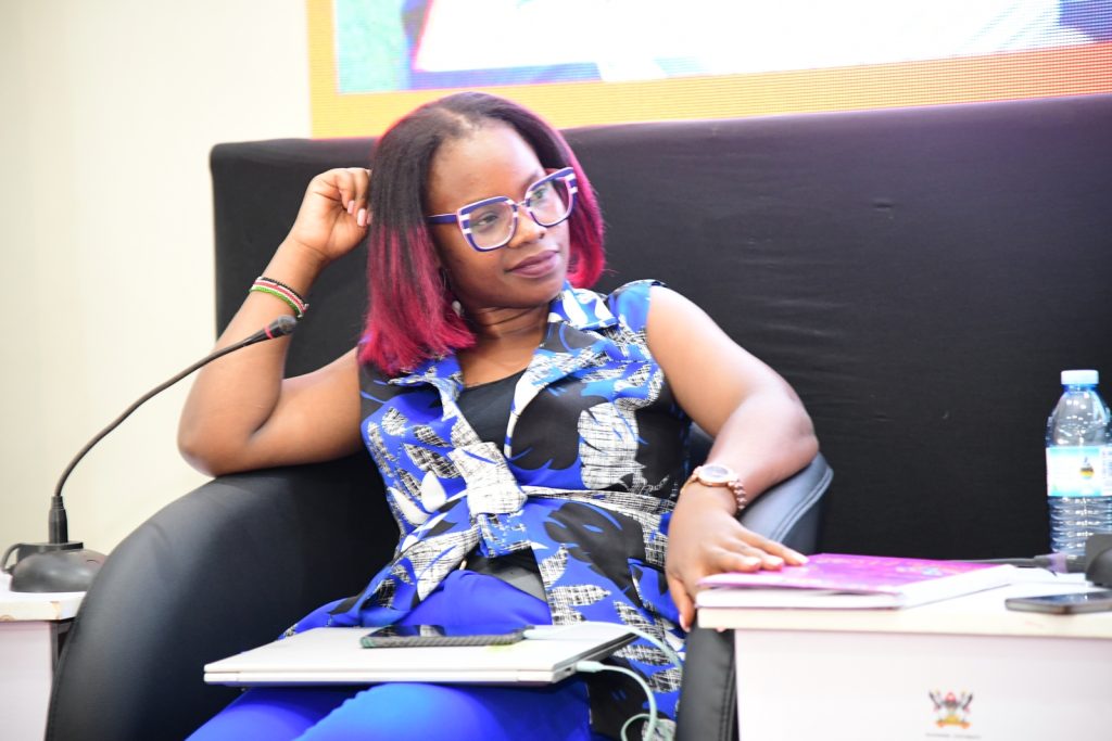 Ms Elisabeth Kemigisha from FIDA Uganda. College of Business and Management Sciences and American University Policy Dialogue on Integrate Gender Mainstreaming in Public Policy Making, 21st May 2024, School of Public Health Auditorium, Main Campus, Makerere University, Kampala Uganda, East Africa.