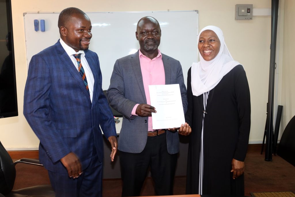 Department of Economic Theory and Analysis, College of Business an Management Sciences (CoBAMS) handover by Dr. Joweria Teera to Dr, Faisal Buyinza, School of Economics Building, Makerere University, Kampala Uganda, East Africa.