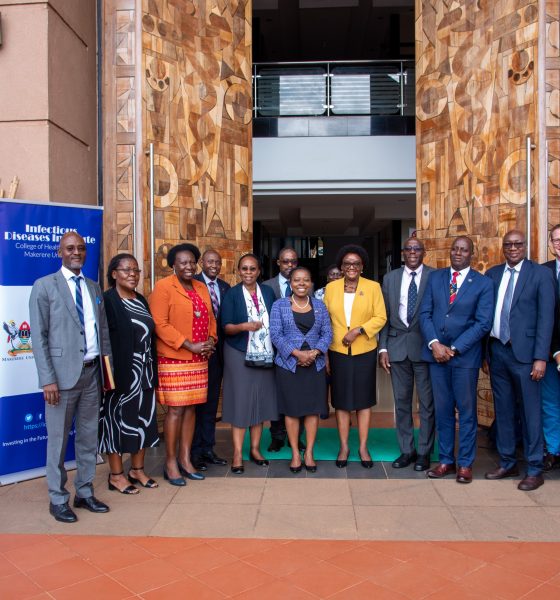 The newly appointed CDC Uganda Country Director, Dr. Adetinuke Mary Boyd (7th from left) met with country implementing partner Executive Directors to get insights on ongoing projects, discussed leveraging of partnerships as well as strategizing for how best to strengthen health systems. Infectious Diseases Institute (IDI)-McKinnell Knowledge Centre, Makerere University, Kampala Uganda, East Africa.