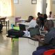 The Lead Facilitator, Dr. Roy William Mayega (Left) takes participants through Instructional Design (ID) Training held from 29th January to 2nd February 2018. RAN Innovation Lab, ResilientAfrica Network (RAN), School of Public Health Annex, College of Health Sciences (CHS), Plot 28, House 30, Upper Kololo Terrace, Kampala Uganda, East Africa.