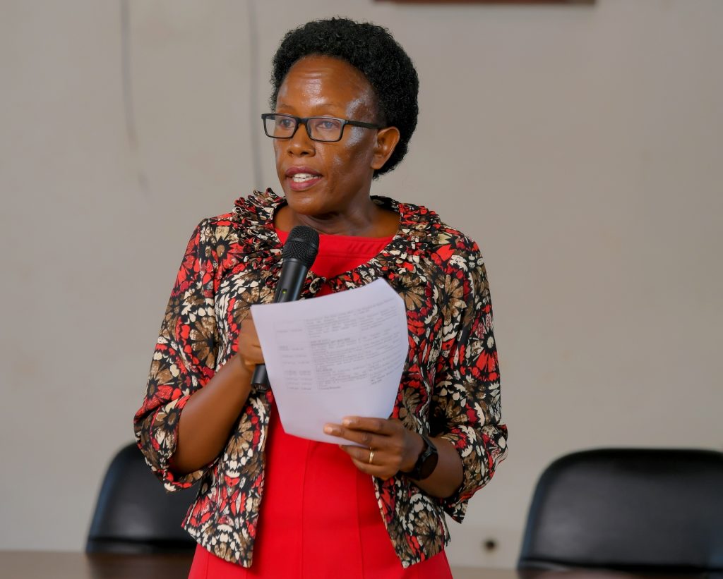 Ms. Susan Mbabazi, a Principal Gender Officer at GMD. Gender Mainstreaming Directorate (GMD) training of female staff on leadership skills under Mak-RIF project titled; Enhancing Women’s Participation and Visibility in Leadership and decision-making organs of Public Universities in Uganda through Action Research. Workshop 28th-29th May 2024, theme: ‘Building and Sustaining a critical mass of potential women leaders at Makerere University’, Senate Conference Hall, Senate Building, Makerere University, Kampala Uganda, East Africa.