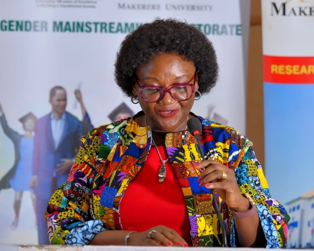 Prof. Wanyenze sharing on the role of senior women leaders in nurturing the next generation of women leaders in the academia. Gender Mainstreaming Directorate (GMD), School of Women and Gender Studies (SWGS), CHUSS workshop for women leaders under Mak-RIF project titled; Enhancing Women’s Participation and Visibility in Leadership and decision-making organs of Public Universities in Uganda through Action Research, 13th June 2024, theme: ‘Nurturing women in University leadership through mentorship and experience sharing’, Yusuf Lule Central Teaching Facility Auditorium, Makerere University, Kampala Uganda, East Africa.