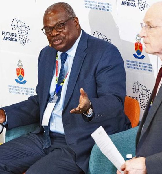Professors Ernest Aryeetey (left) and Peter Lennie at the historic first joint meeting of the African Research Universities Alliance and the Worldwide Universities Network in South Africa on 22 May 2024, Image provided