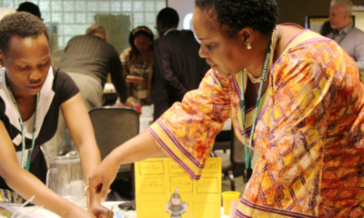 Participants at the initial AAP convening participate in design-thinking exercises to help imagine the future of partnerships between MSU and Africa. Photo: AAP