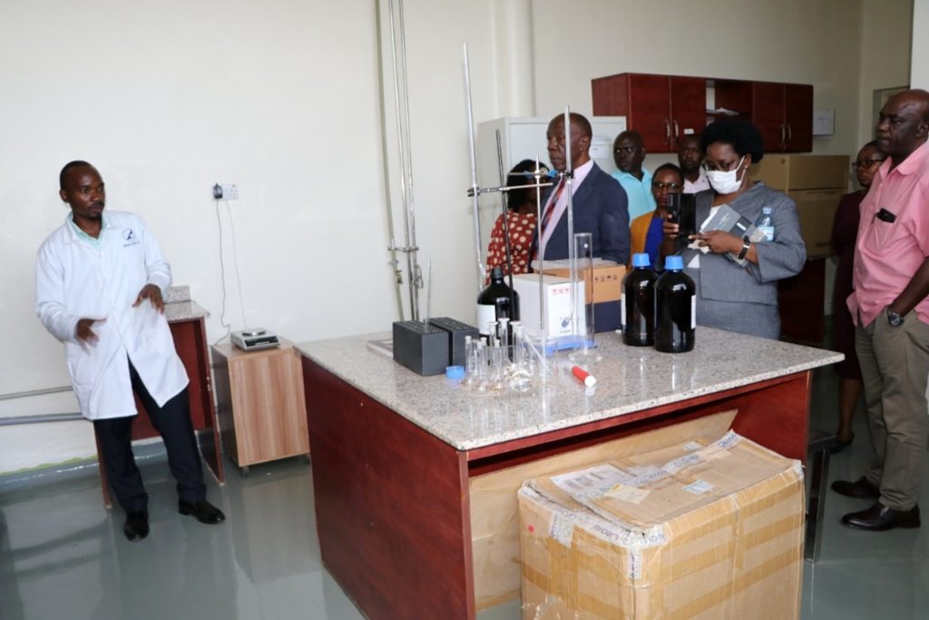 The Project Committee and the Project team during the guided tour around the vaccine manufacturing facility led by the facility Pharmacist, Mr. Ivan Kafeero. Makerere University Anti-Tick Vaccine Project Committee visit to Alfasan Uganda Ltd on 24th June 2024, Namanve, Wakiso Uganda, East Africa.