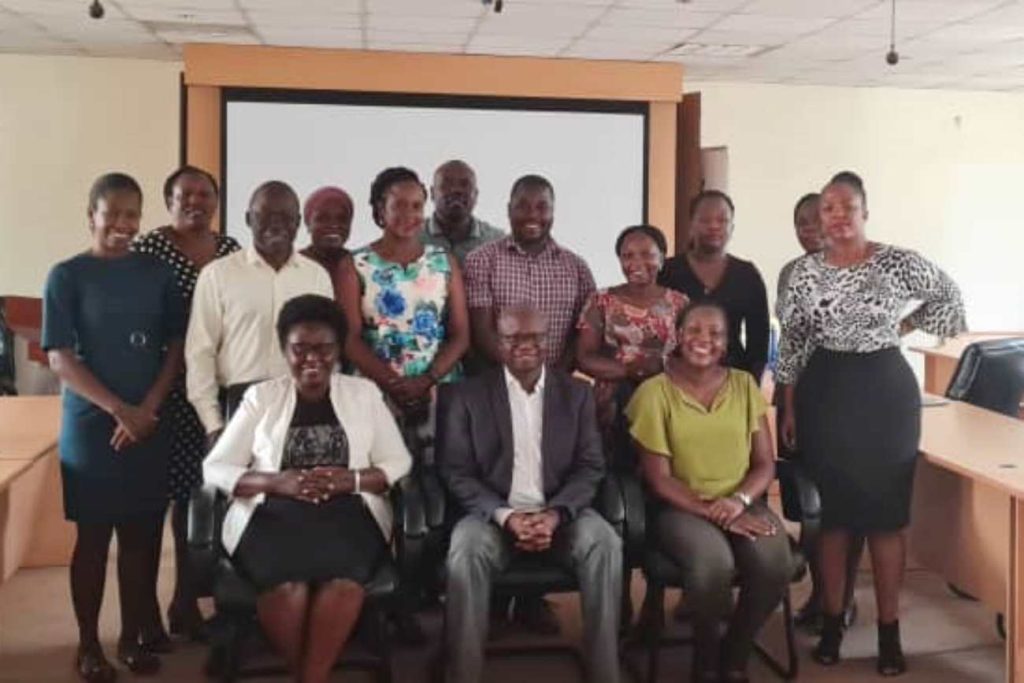 Dr. James Wokadala (Seated Centre) with participants at the training. Department of Population Studies, School of Statistics and Planning comprehensive three-day training on Doctoral Supervision by faculty from the College of Education and External Studies and experts from the Directorate of Research and Graduate Training funded by a grant from the Carnegie Corporation, 28th - 30th June 2024, the Conference Room, Level 2, Block B, College of Business and Management Sciences (CoBAMS), Makerere University, Kampala Uganda, East Africa.
