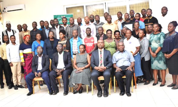 The Project team with the participants during the workshop at Colline Hotel Mukono on 26th June 2024. Makerere University, Kampala Uganda, East Africa, Department of Zoology, Entomology and Fisheries Sciences (ZEFS), College of Natural Sciences (CoNAS) Mitigating the Effects of Environmental Pollution from aquaculture on freshwater resources in Lake Victoria Basin (MEEP) Mak-RIF funded project Dissemination of the research findings, 26th June 2024, Colline Hotel Mukono.