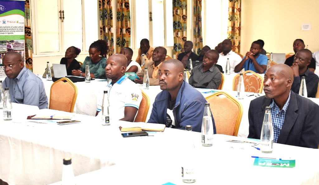 Some of the participants at the workshop at Colline Hotel Mukono. Makerere University, Kampala Uganda, East Africa, Department of Zoology, Entomology and Fisheries Sciences (ZEFS), College of Natural Sciences (CoNAS) Mitigating the Effects of Environmental Pollution from aquaculture on freshwater resources in Lake Victoria Basin (MEEP) Mak-RIF funded project Dissemination of the research findings, 26th June 2024, Colline Hotel Mukono.