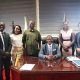 The Vice Chancellor, Prof. Barnabas Nawangwe (Seated) with Prof. Peter Baguma (3rd Left) and the delegation from Ashinaga Uganda during the meeting on 23rd July 2024 at Makerere University. Kampala Uganda, East Africa.