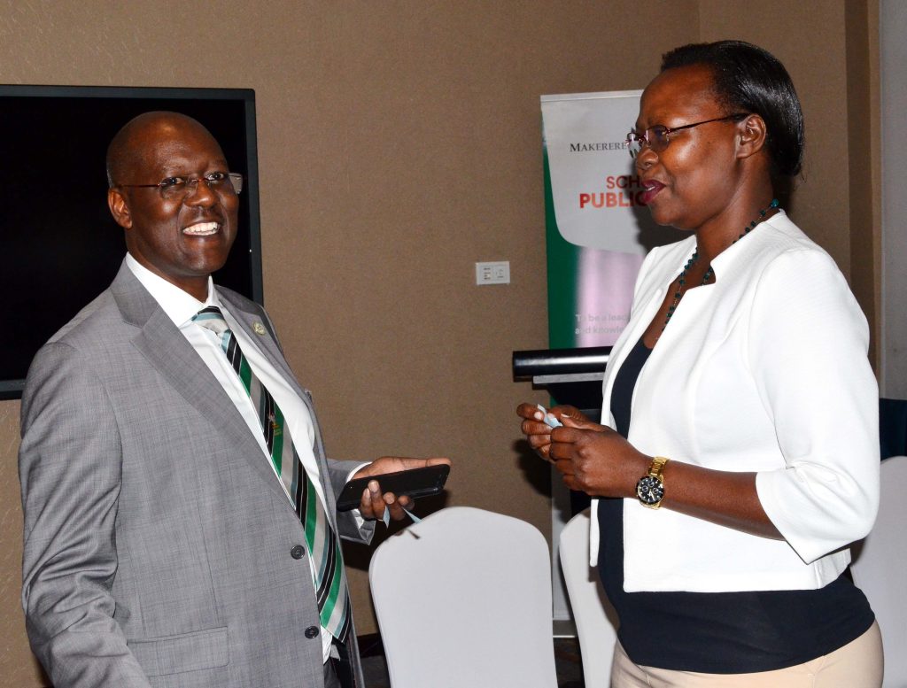 Assoc. Prof. Lynn Atuyambe one of the researchers on post-abortion care shares a light moment with Ms. Roseline Achola, Technical Specialist for Sexual and Reproductive Health and Self-Care at the Ministry of Health during the ICAN Dissemination on July 31, 2024 at Golden Tulip Hotel, Kampala. Makerere University School of Public Health (MakSPH) Innovations for Choice and Autonomy (ICAN) project study I-CAN/Nsobola/An atwero social support intervention, piloted in Mayuge and Oyam districts in 2023, Dissemination on July 31, 2024 at Golden Tulip Hotel, Kampala Uganda, East Africa.