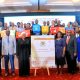 MoH Partners in a group photo at the launch of the H-NAP. Makerere University School of Public Health (MakSPH) at the Ministry of Health launch of the National Climate Change Health National Adaptation Plan (H-NAP), 22nd August 2024, Sheraton Kampala Hotel, Kampala Uganda, East Africa.