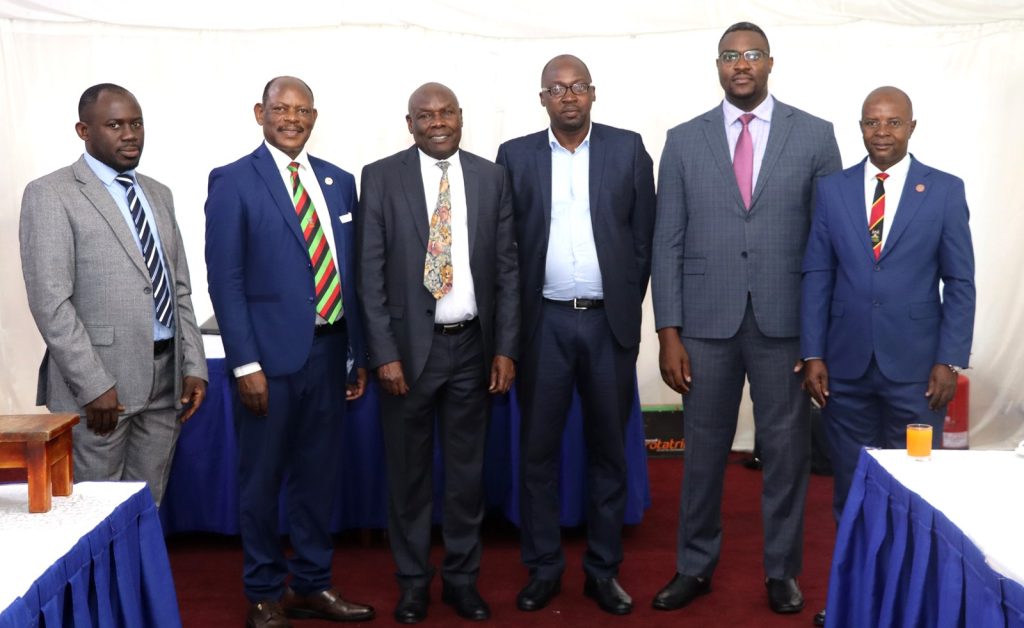 Left to Right: Dr. Peter Babyenda, Prof. Barnabas Nawangwe, Hon. Okaasai Opolot, Ministry Officials and Prof. Edward Bbaale in a group photo before the start of the ceremony. EfD Uganda, Makerere University, Kampala Uganda, East Africa graduation of Third Cohort of the Inclusive Green Economy (IGE) Capacity Building Program Fellows, 7th August 2024, Kampala Sheraton Hotel.