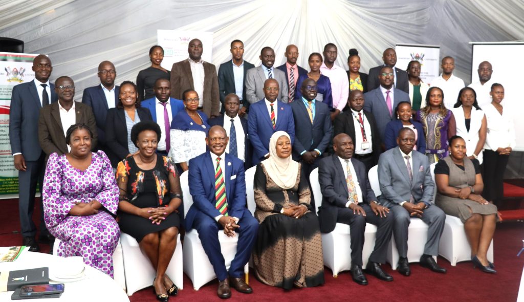 Participants in a group photo after the opening session. EfD Uganda, Makerere University, Kampala Uganda, East Africa graduation of Third Cohort of the Inclusive Green Economy (IGE) Capacity Building Program Fellows, 7th August 2024, Kampala Sheraton Hotel.