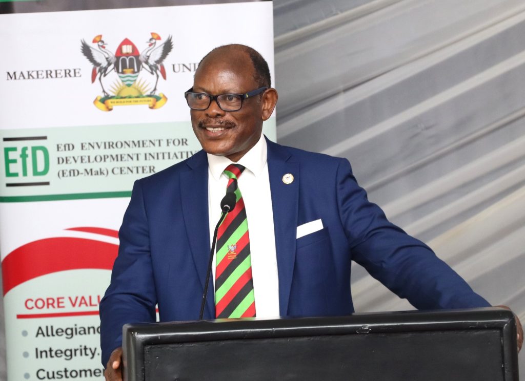 Prof. Barnabas Nawangwe delivering his remarks. EfD Uganda, Makerere University, Kampala Uganda, East Africa graduation of Third Cohort of the Inclusive Green Economy (IGE) Capacity Building Program Fellows, 7th August 2024, Kampala Sheraton Hotel.