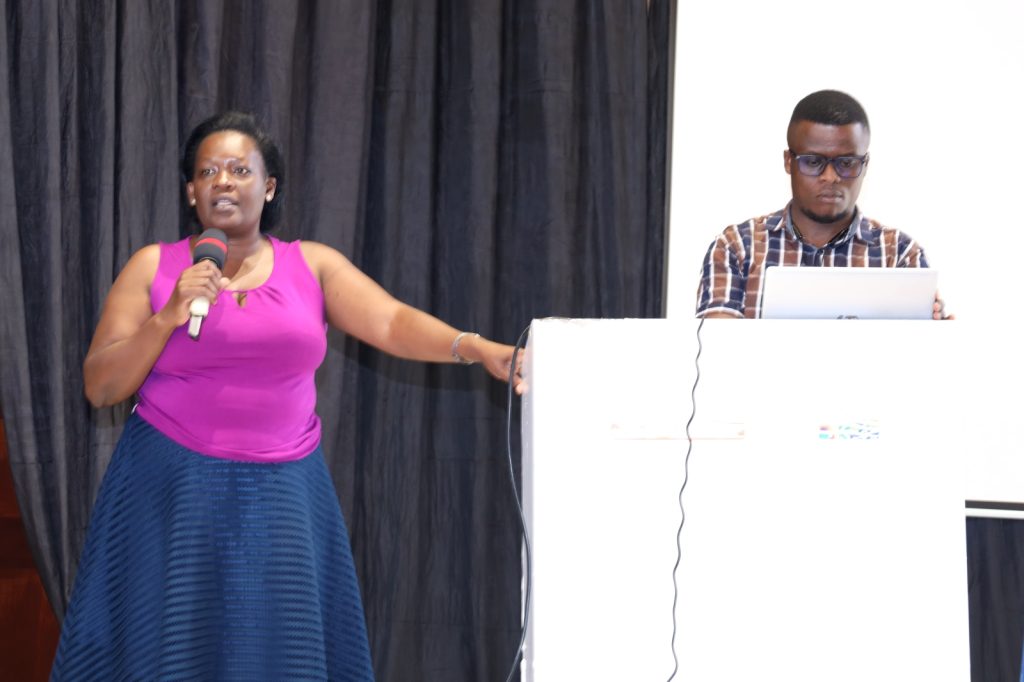 College Registrar, Ms. Caroline Nanono Jjingo and Mr. David Kisitu. Freshers Orientation for Academic Year 2024/2025, College of Business and Management Sciences (CoBAMS), 6th August 2024, Yusuf Lule Central Teaching Facility, Makerere University, Kampala Uganda, East Africa.