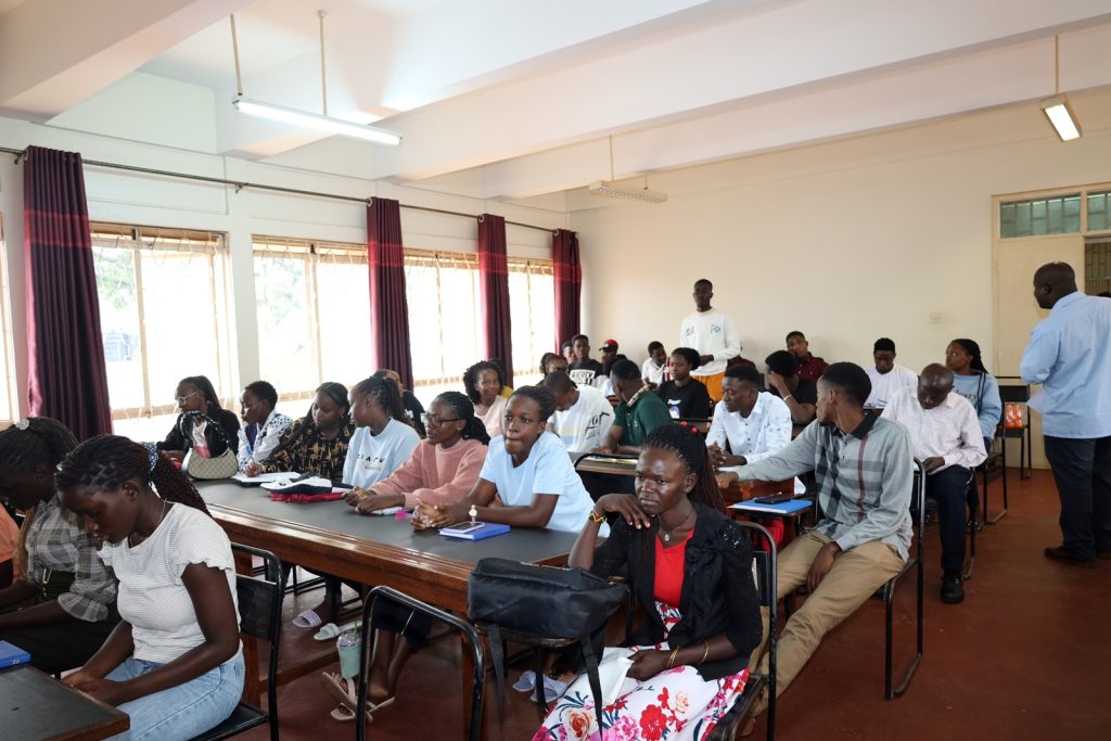 Part of the audience of Freshers that attended the event. School of Statistics and Planning, College of Business and Management Sciences (CoBAMS), Makerere University, Kampala Uganda, East Africa, Freshers Orientation 12th August 2024.