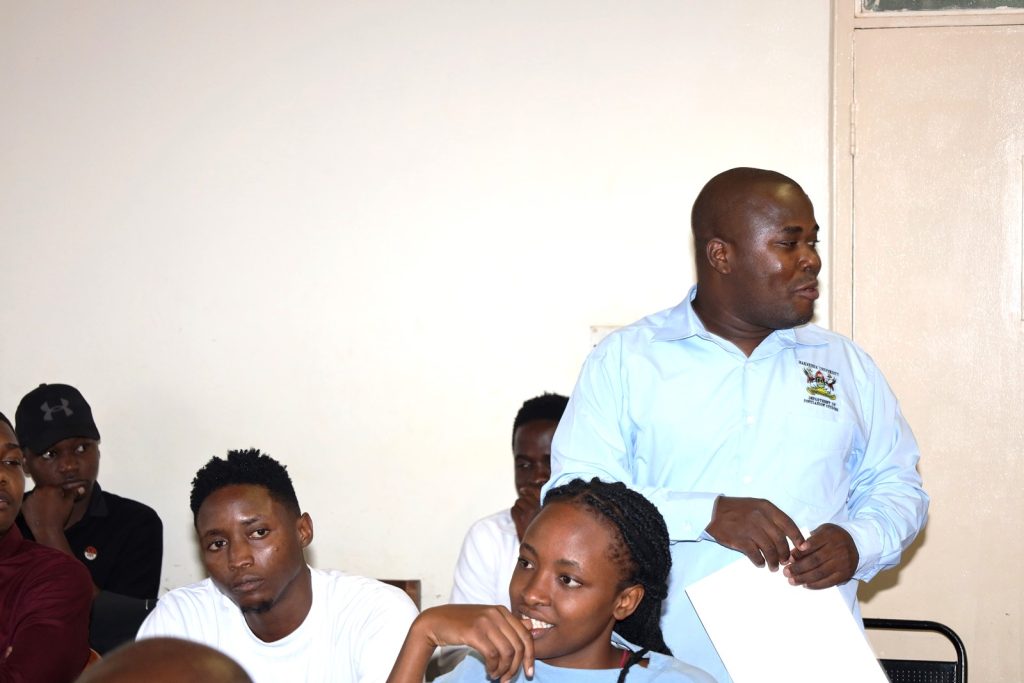 Some of the Freshers listen to proceedings. School of Statistics and Planning, College of Business and Management Sciences (CoBAMS), Makerere University, Kampala Uganda, East Africa, Freshers Orientation 12th August 2024.