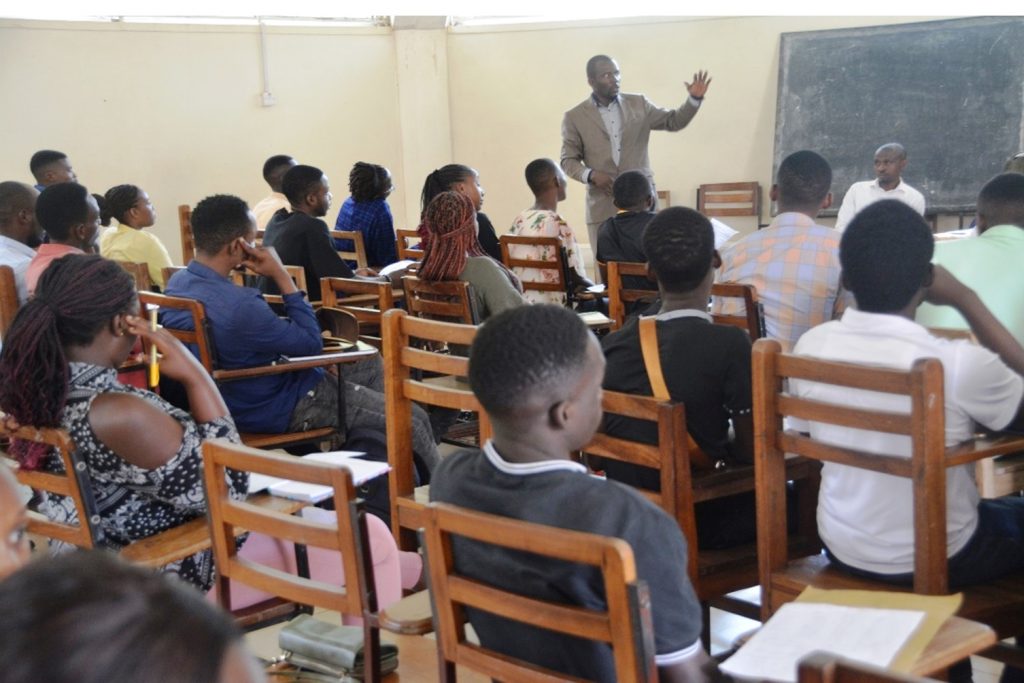 A section of the students that attended the orientation meeting. Department of Livestock and Industrial Resources (LIR) in the School of Veterinary Medicine and Animal Resources (SVAR) at the College of Veterinary Medicine, Animal Resources and Biosecurity (CoVAB), Makerere University, Kampala Uganda, East Africa orientation for First Year Students August 2024.