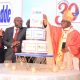 The Archbishop of Kampala, His Grace Paul Ssemogerere (2nd Right) is joined by Vision Group CEO Mr. Don Wanyama (3rd Left) and other officials to cut cake on 29th August 2024. #BukeddeAt30 Celebration Mass, Vision Group Headquarters, Plot 19-21, First Street, Industrial Area, Kampala Uganda, East Africa.